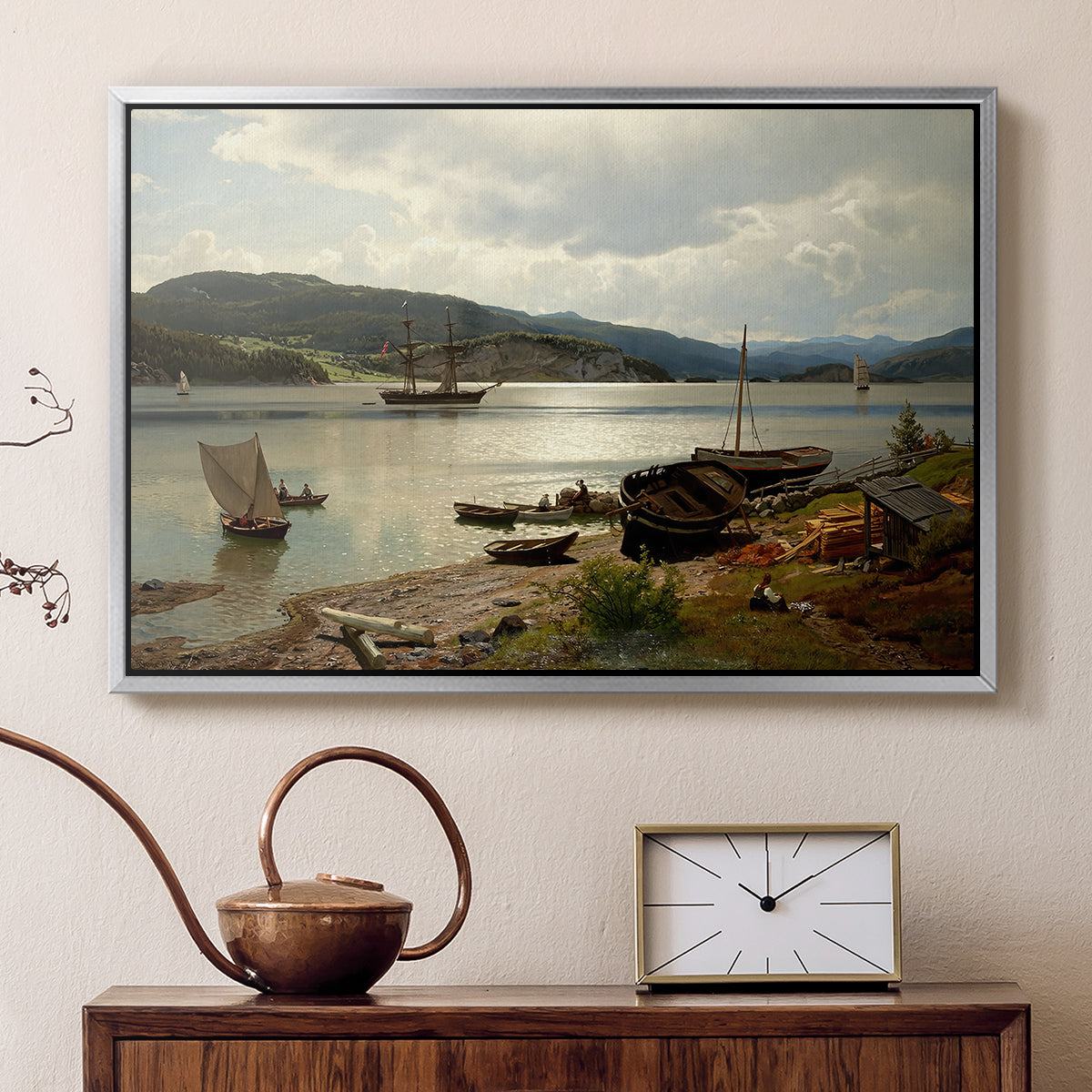 By the Water, 1876 - Floater Framed Canvas Print