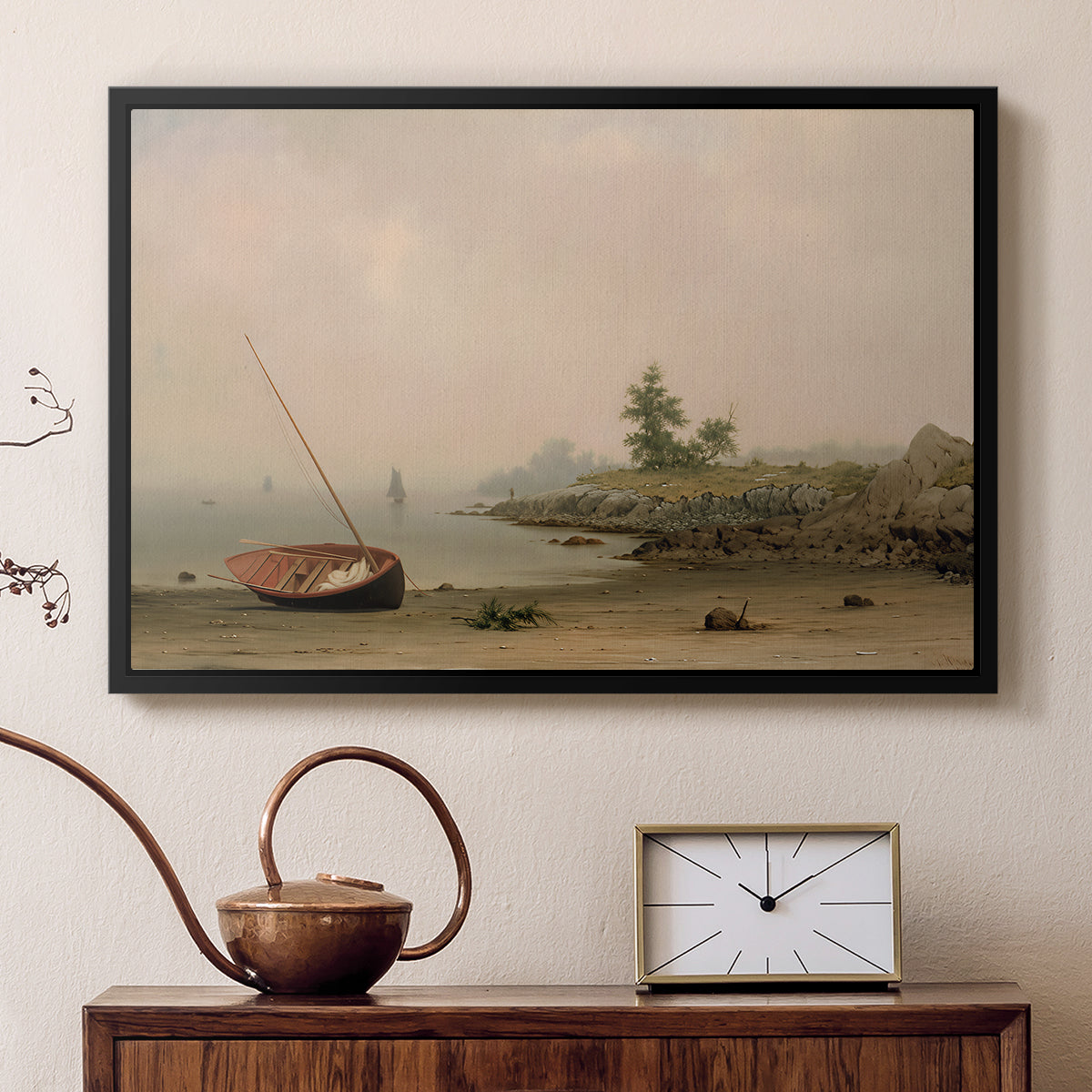 The Stranded Boat, 1863 - Floater Framed Canvas Print