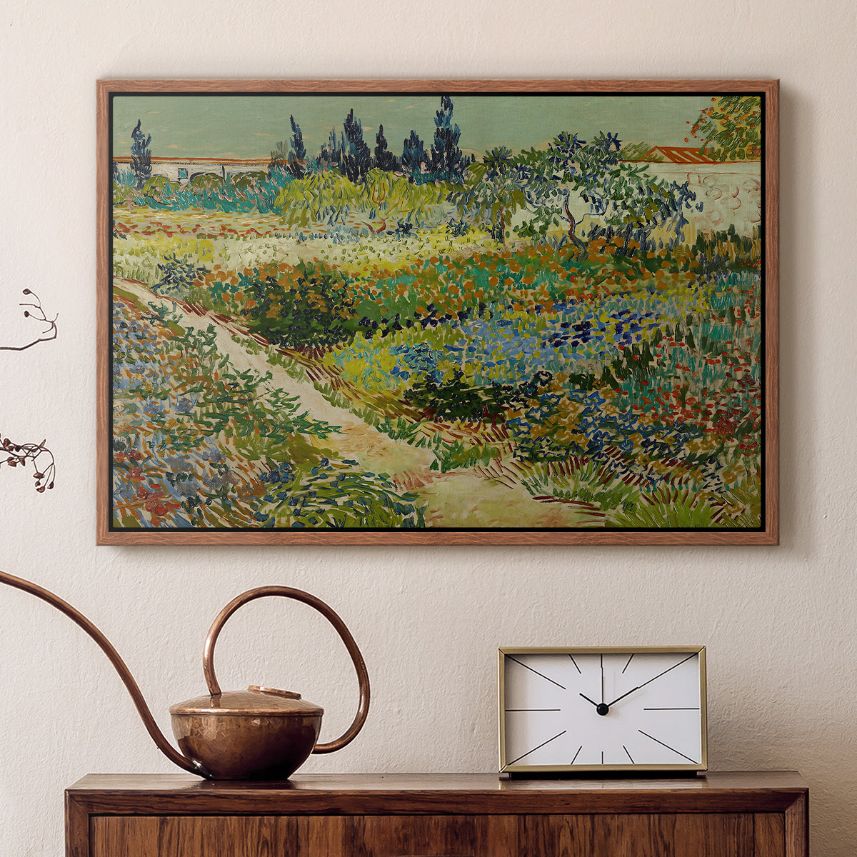 Garden at Arles, 1888 - Floater Framed Canvas Print