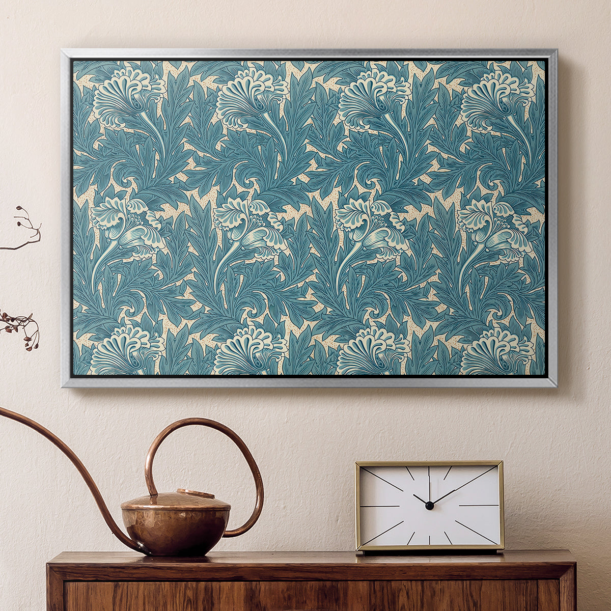 Tulip (Teal), 1875 - Floater Framed Canvas Print