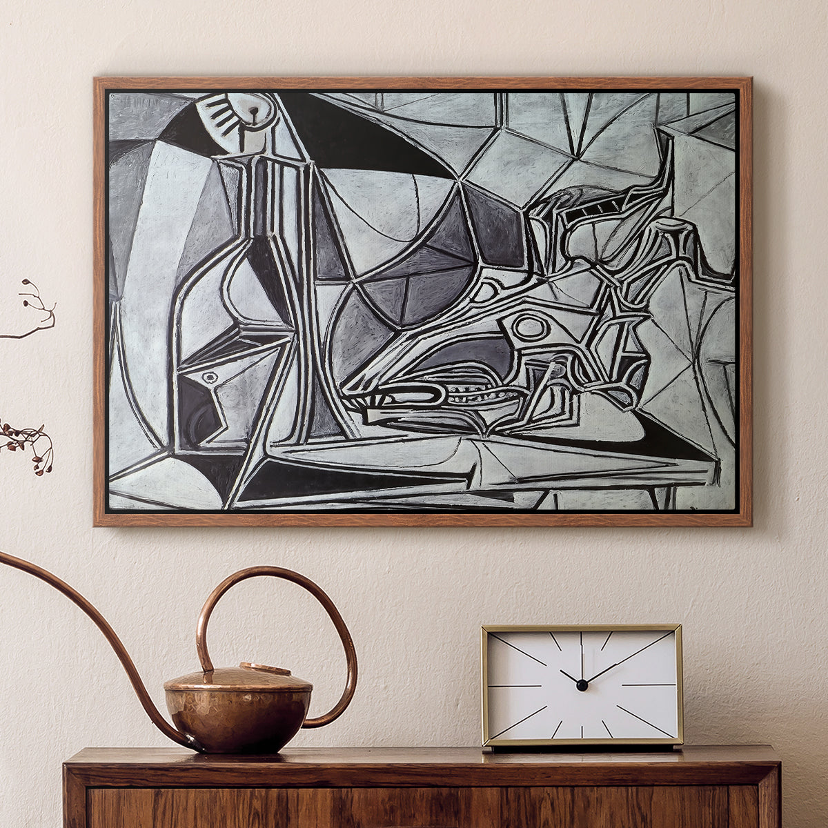 Goat's Skull, Bottle and Candle, 1952 - Floater Framed Canvas Print