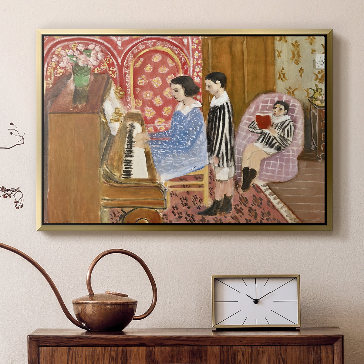 The Piano Lesson, 1923 - Floater Framed Canvas Print