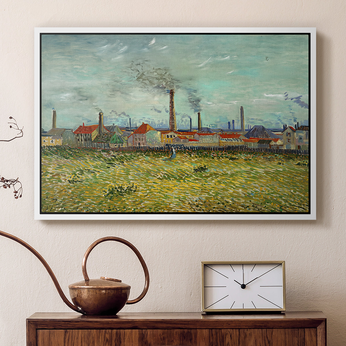 Factories at Clichy, 1887 - Floater Framed Canvas Print