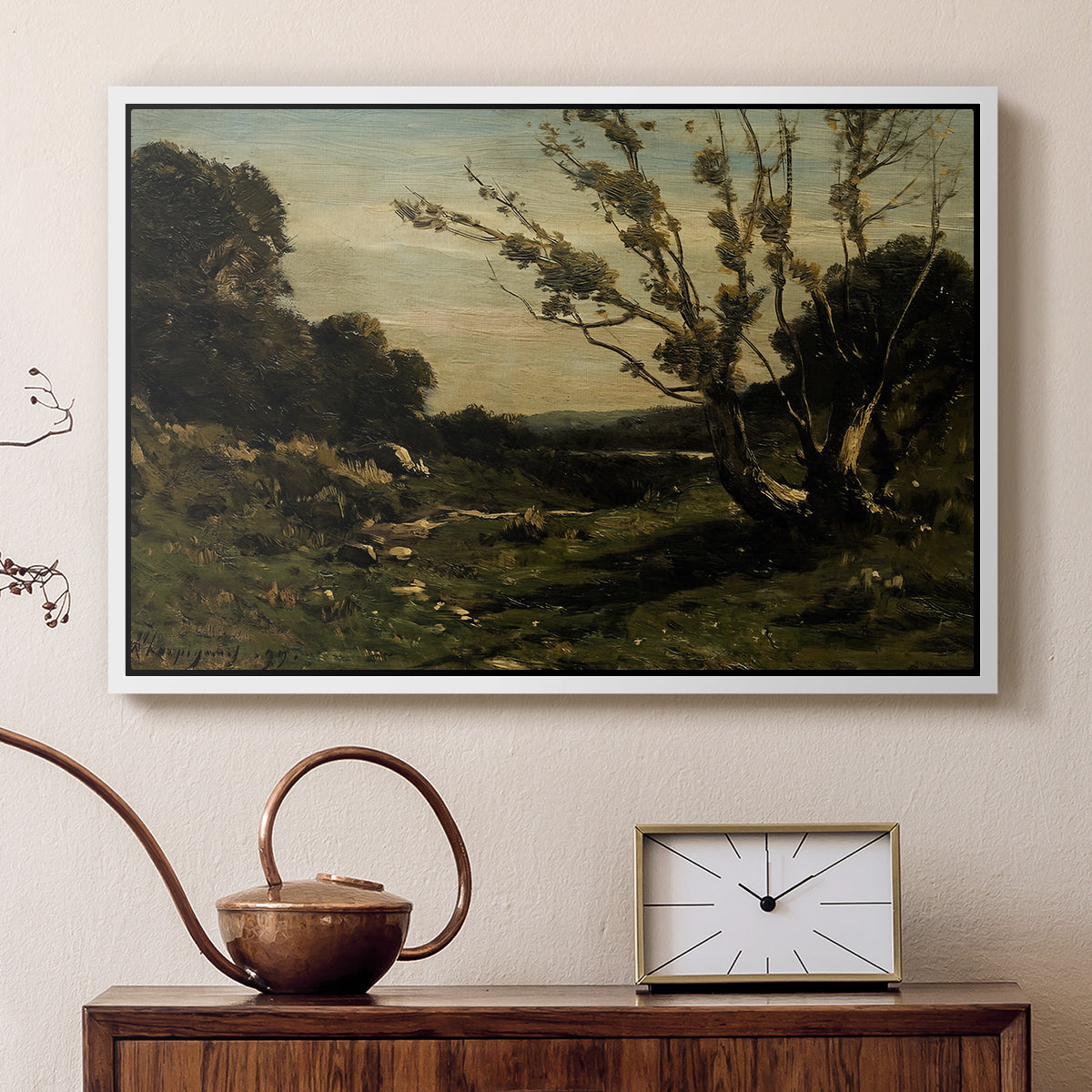 Morning in the Nievre, 1877 - Floater Framed Canvas Print