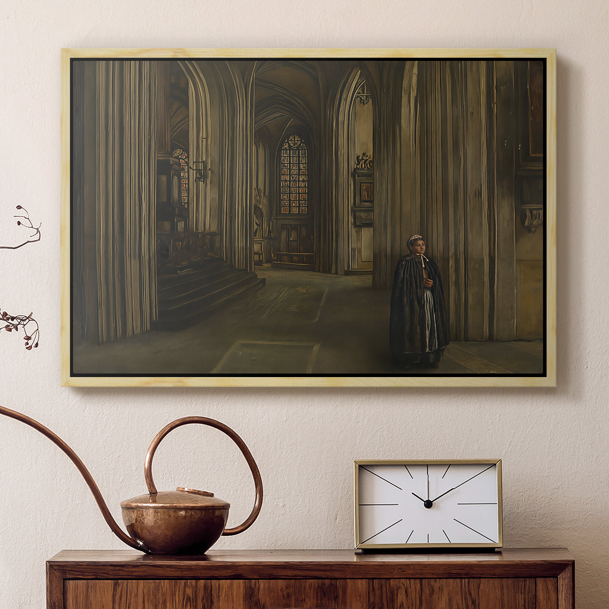 Interior of a Church, 1871 - Floater Framed Canvas Print