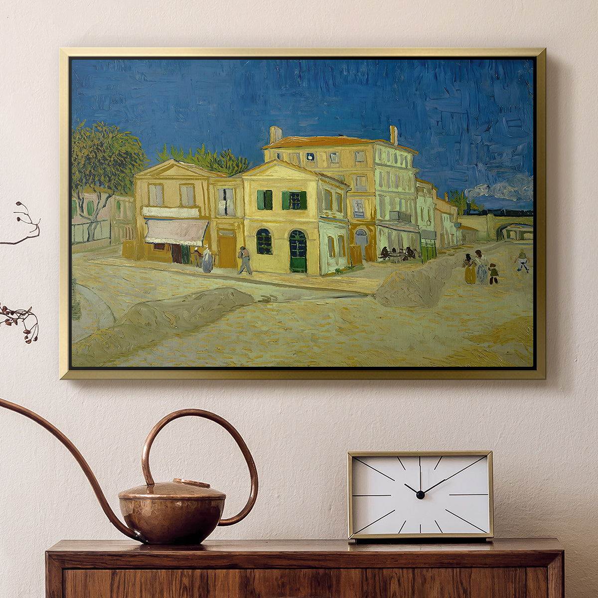 The Yellow House (The Street), 1888 - Floater Framed Canvas Print