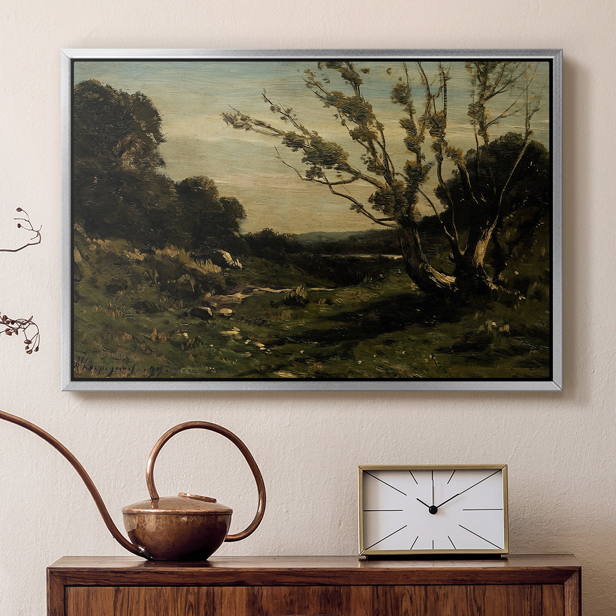 Morning in the Nievre, 1877 - Floater Framed Canvas Print