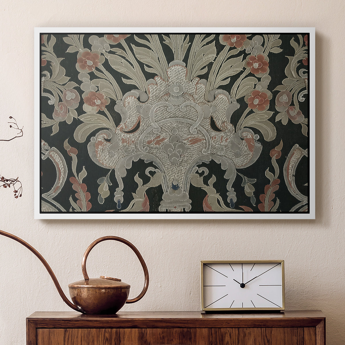 Hanging (Printed Textile), c. 18th Century - Floater Framed Canvas Print