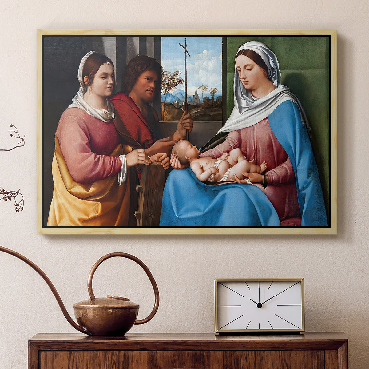 Sacred Conversation, c. 1505 - Floater Framed Canvas Print
