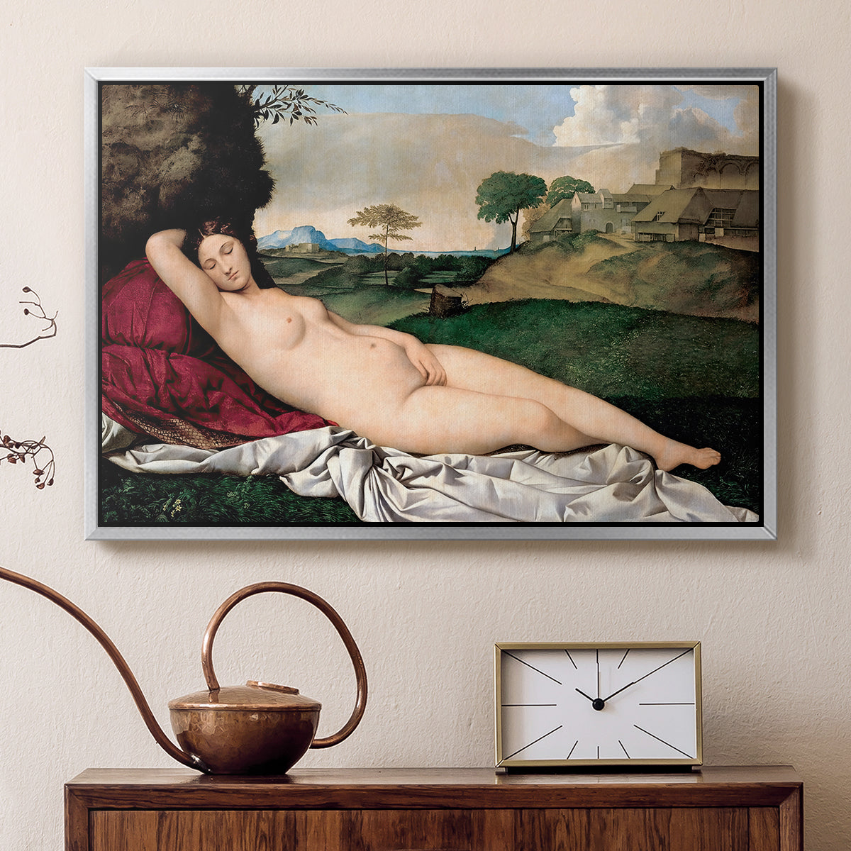 Sleeping Venus, c. 1510 - Floater Framed Canvas Print