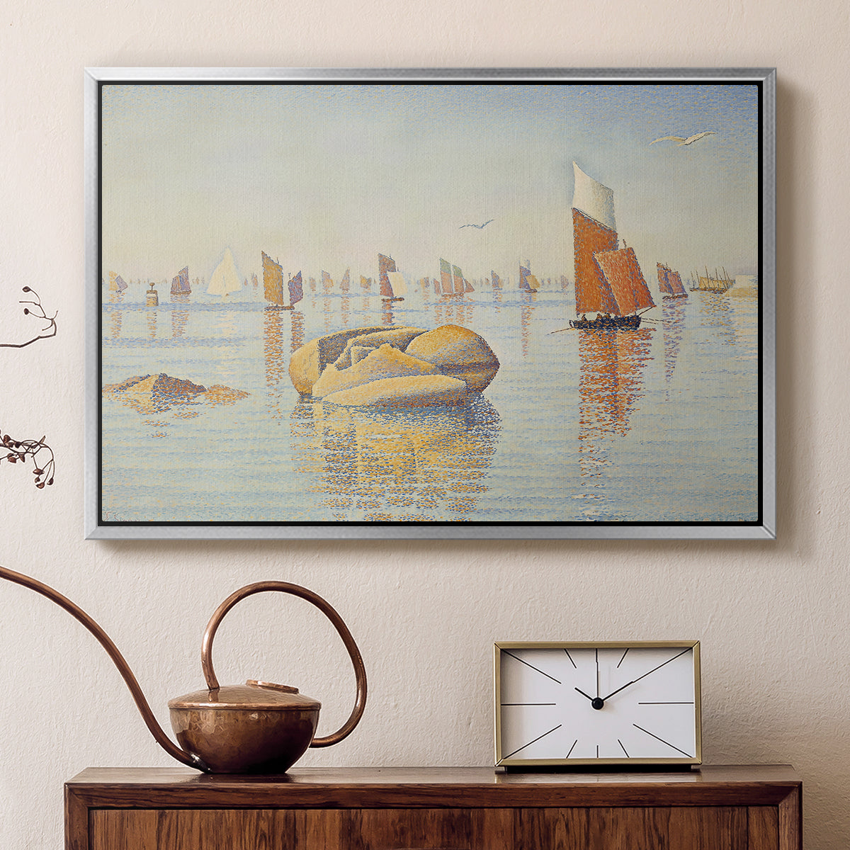 Concarneau, Quiet Morning, Opus 219, 1891 - Floater Framed Canvas Print