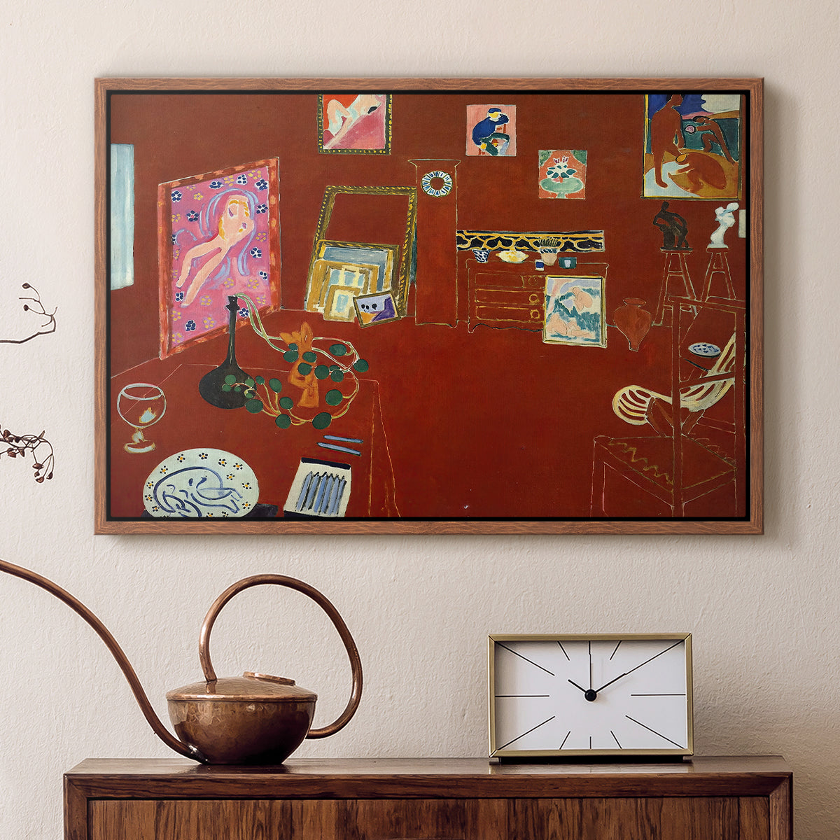 The Red Studio (L'Atelier Rouge), 1911 - Floater Framed Canvas Print