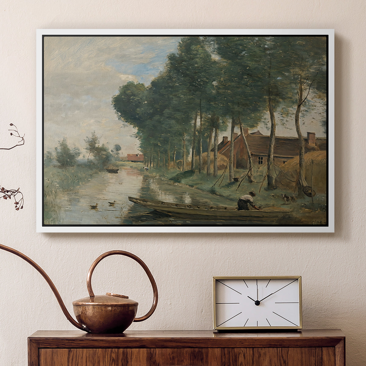 Landscape at Arleux-du-Nord, c. 1871-1874 - Floater Framed Canvas Print
