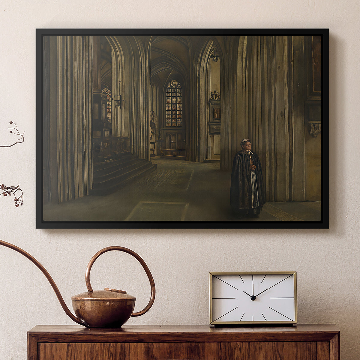 Interior of a Church, 1871 - Floater Framed Canvas Print
