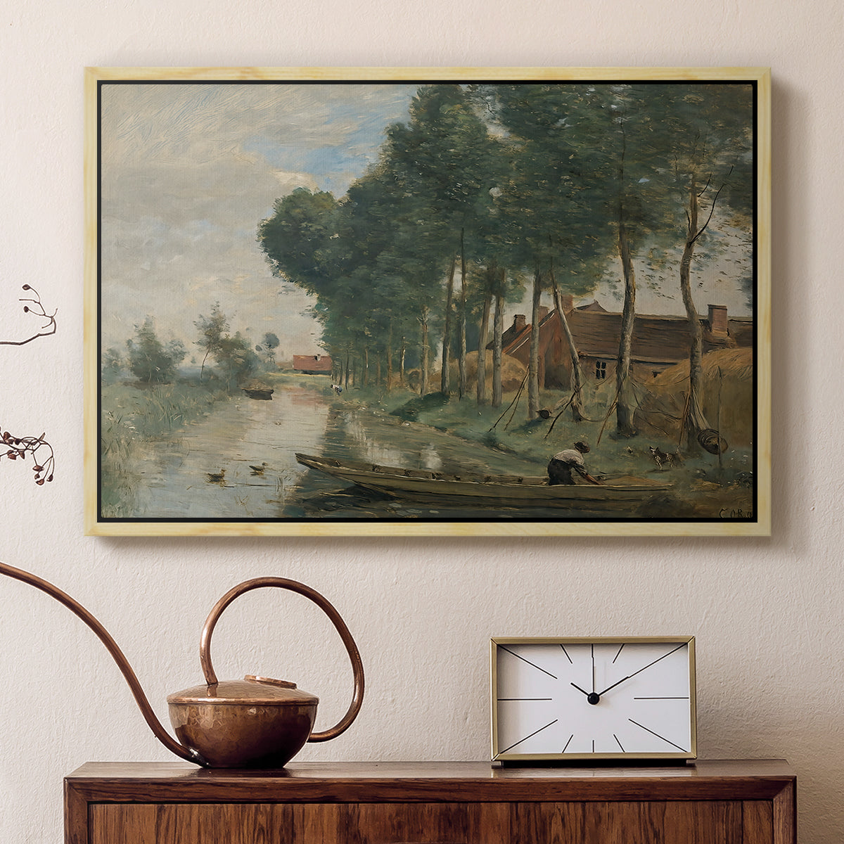 Landscape at Arleux-du-Nord, c. 1871-1874 - Floater Framed Canvas Print