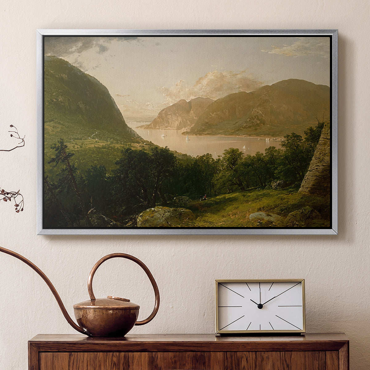 Hudson River Scene, 1857 - Floater Framed Canvas Print