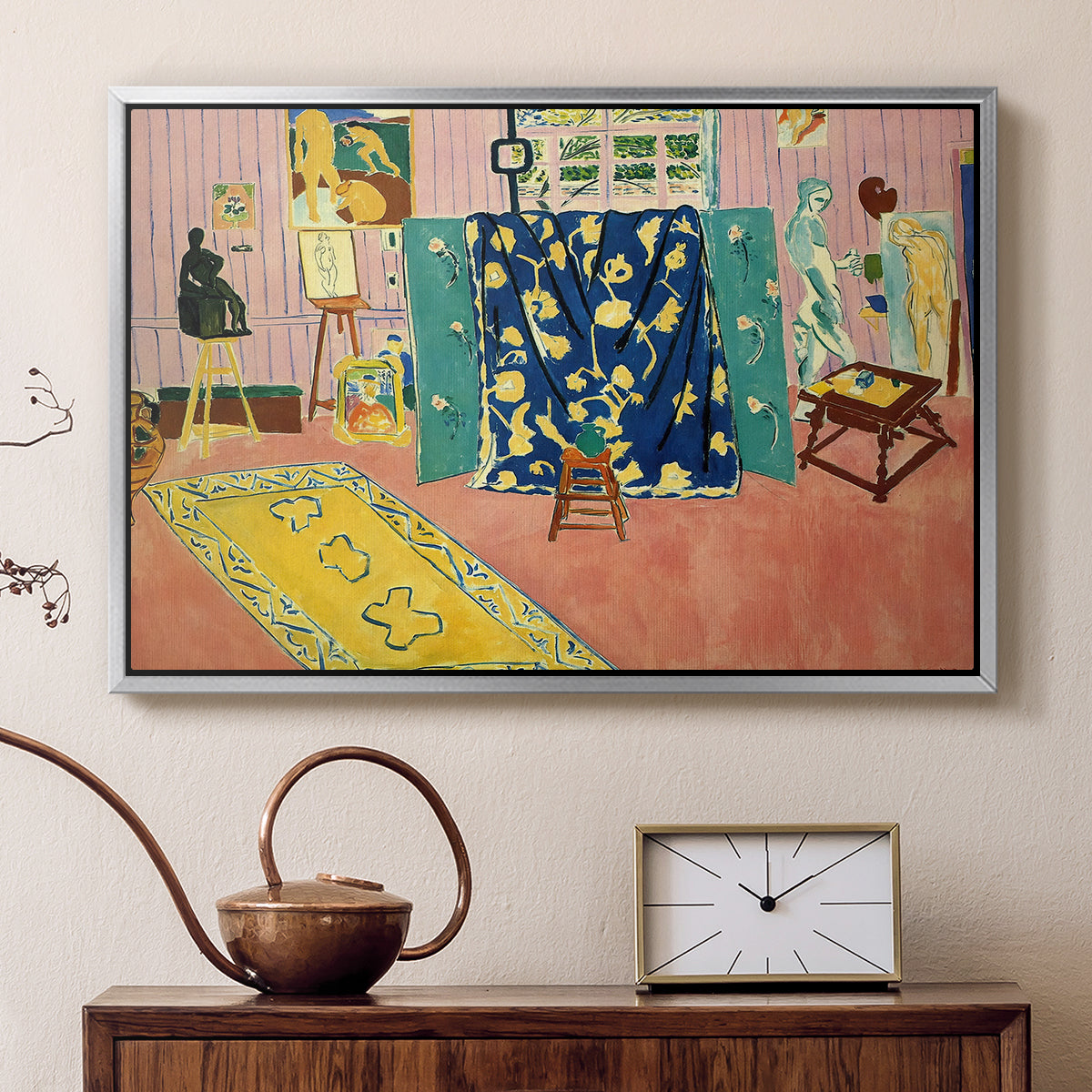 The Pink Studio (L'Atelier Rose), 1911 - Floater Framed Canvas Print