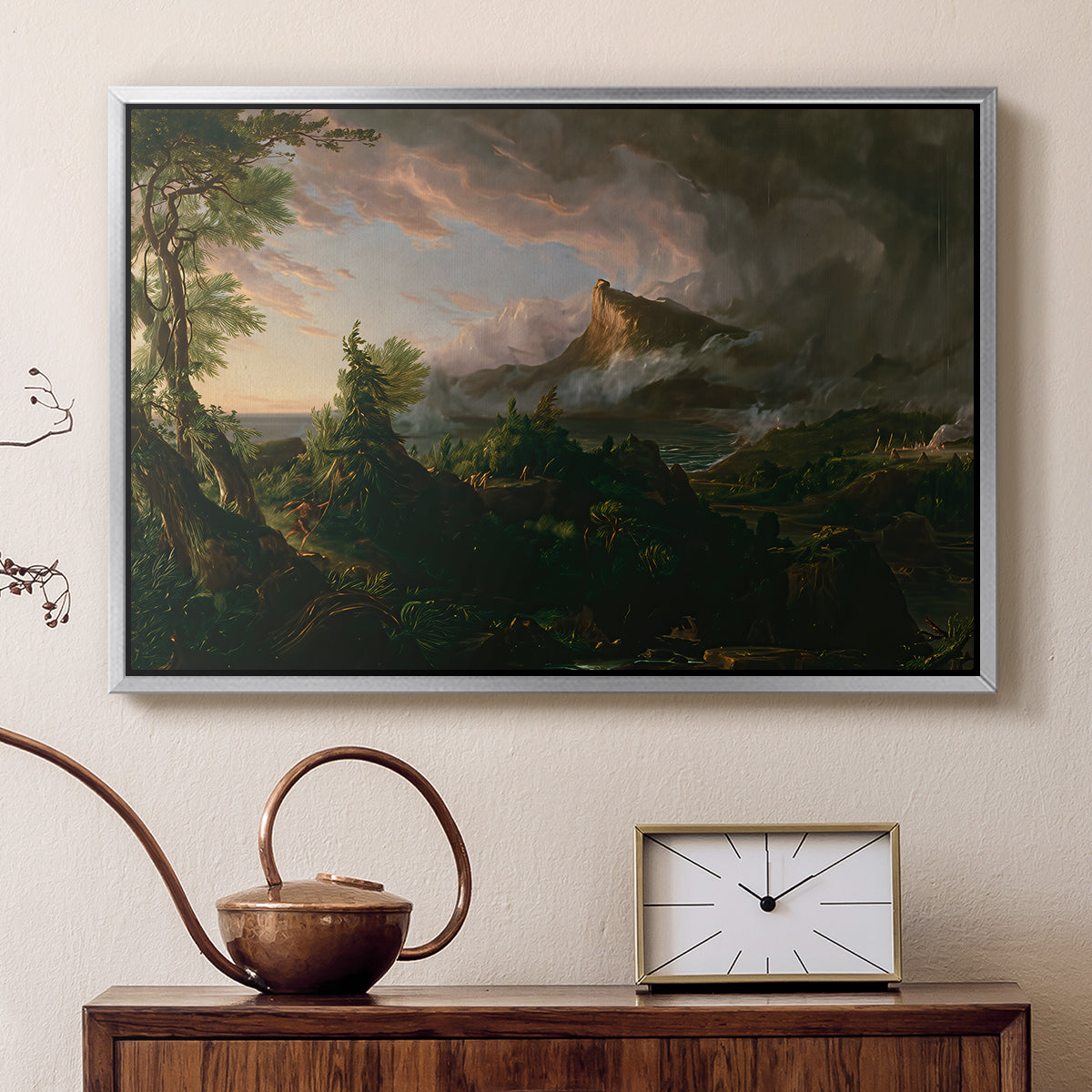 The Course of Empire: The Savage State, 1834 - Floater Framed Canvas Print