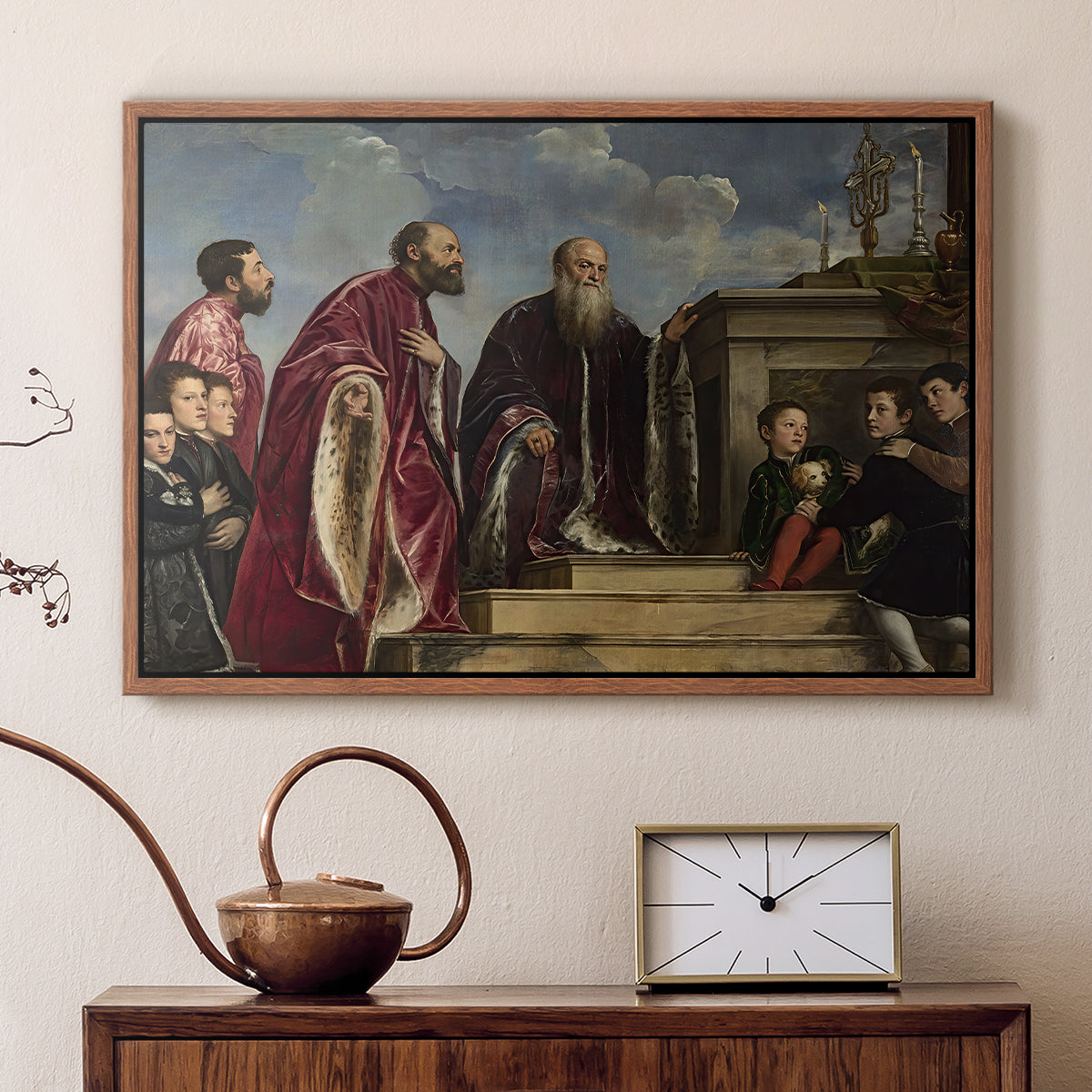 The Vendramin Family Venerating a Relic of the True Cross, c. 1540-1545 - Floater Framed Canvas Print