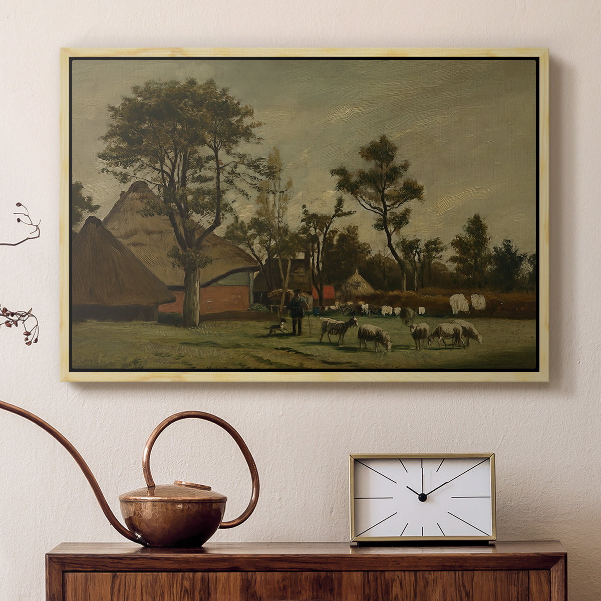 Farmhouse, c. 1865-1875 - Floater Framed Canvas Print