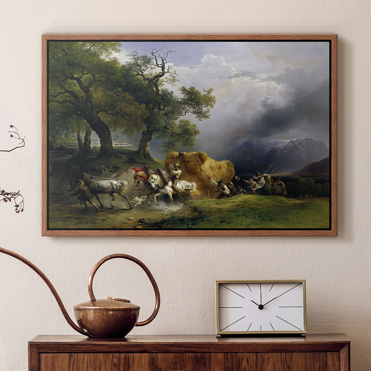 The Harvest Wagon (Der Heuwagen), c. 1850 - Floater Framed Canvas Print