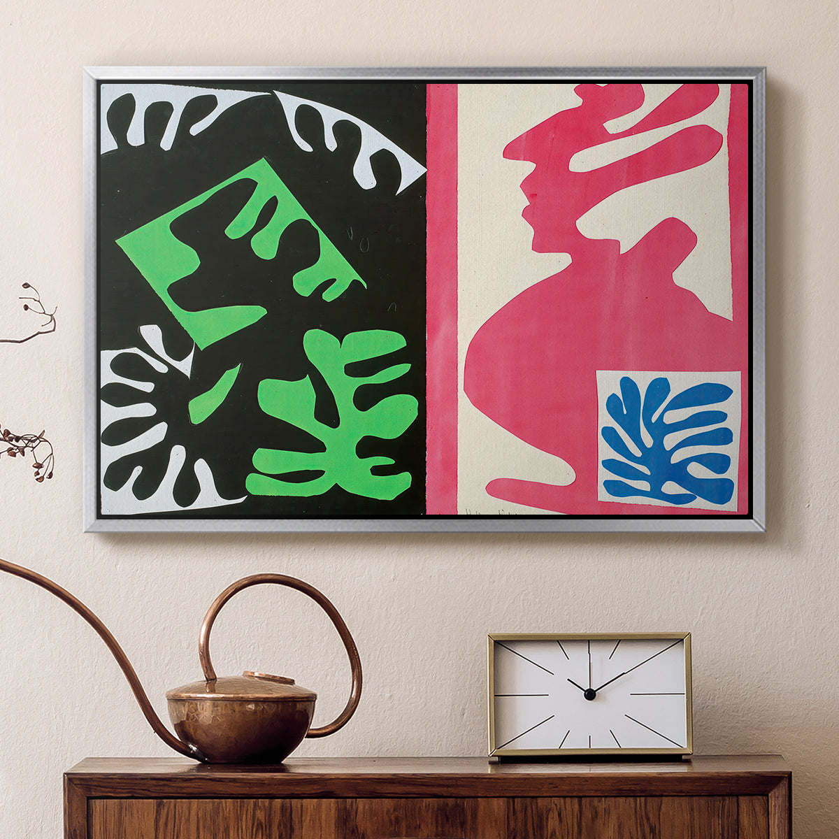 Composition, Black and Red, from Jazz, 1947 - Floater Framed Canvas Print
