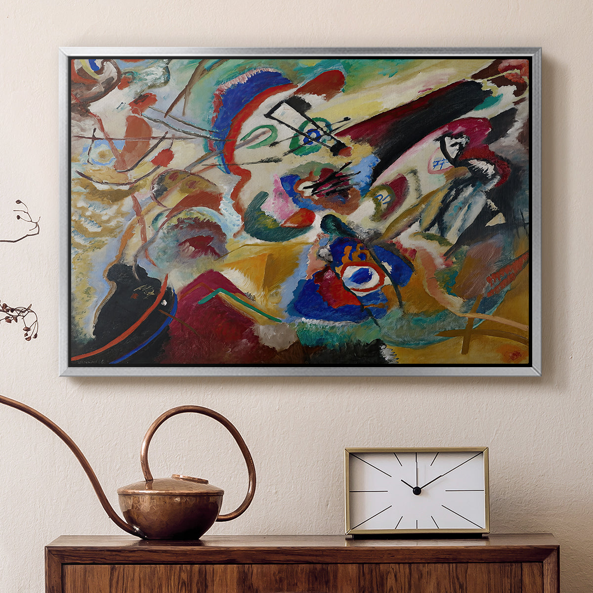 Fragment 2 for Composition VII, 1913 - Floater Framed Canvas Print