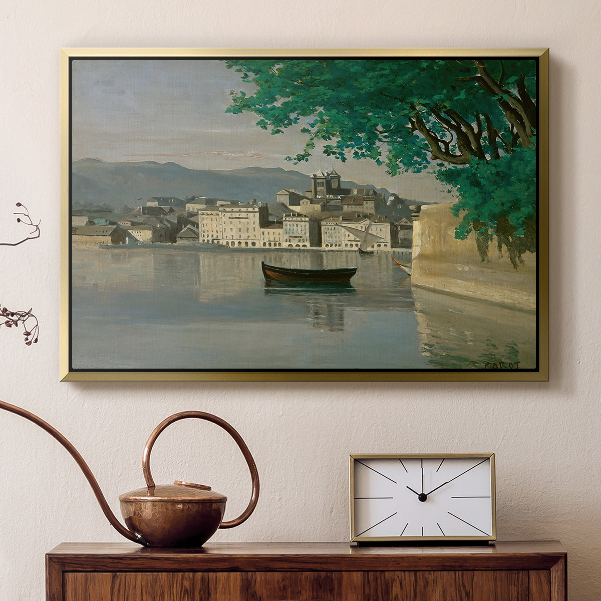 Geneva View of Part of the City, c. 1834-1835 - Floater Framed Canvas Print