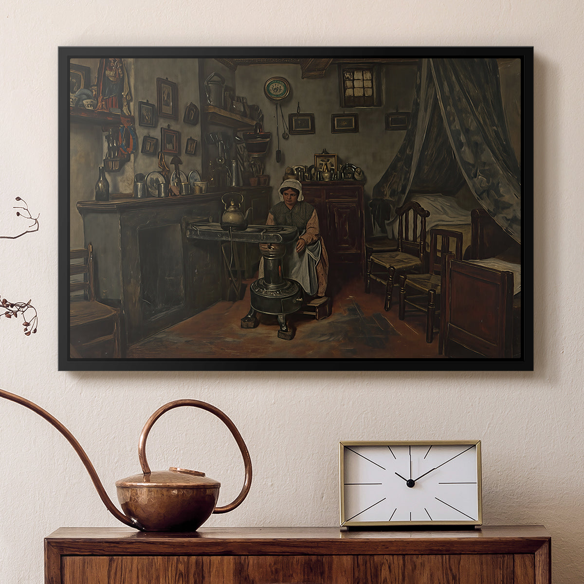 Interior, c. 1865-1870 - Floater Framed Canvas Print