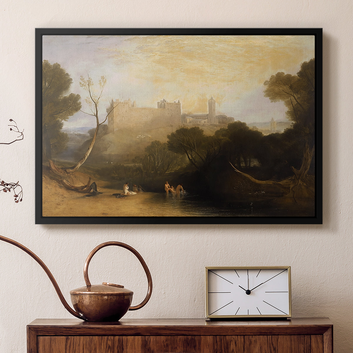 Linlithgow Palace, c. 1807 - Floater Framed Canvas Print