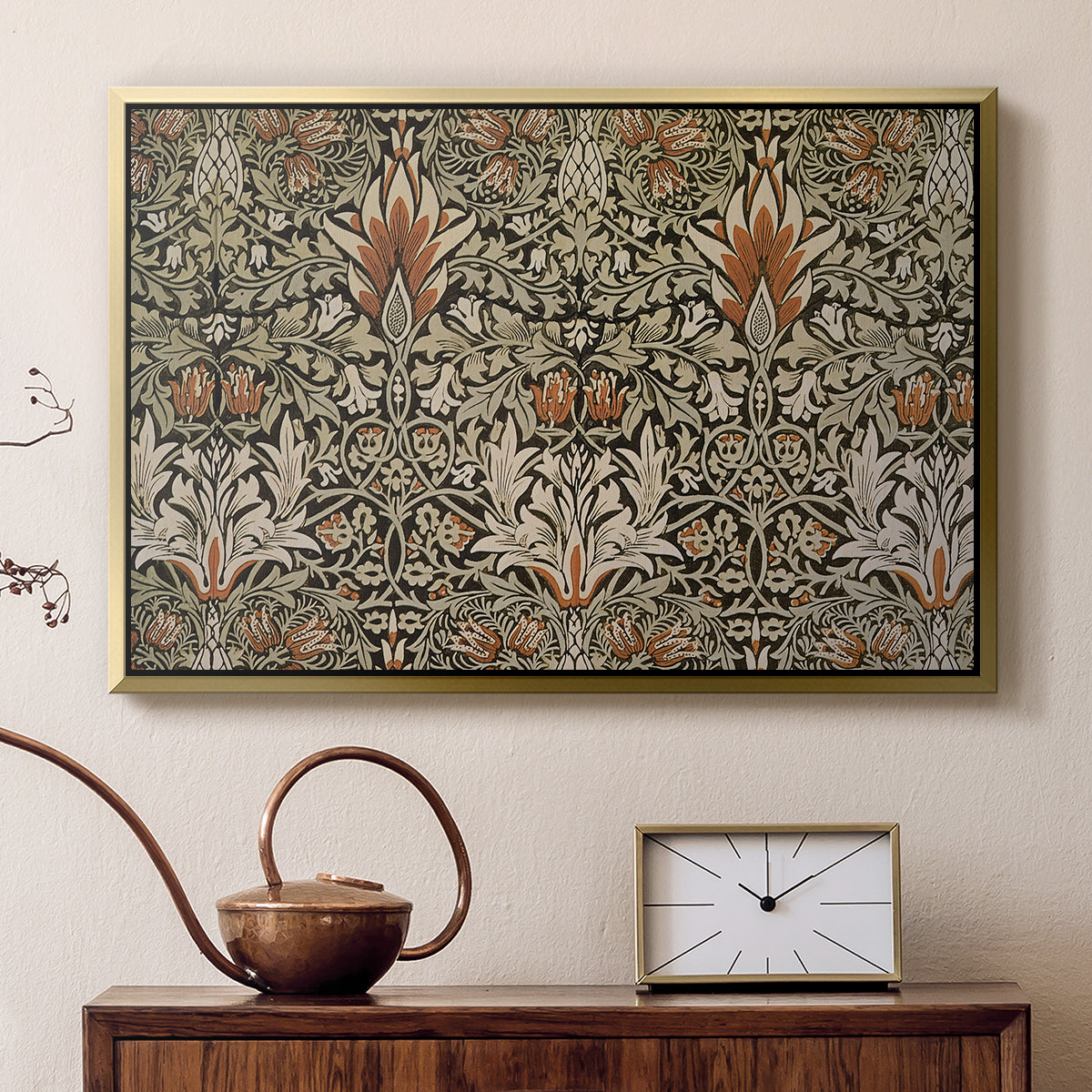 Snakeshead - Charcoal/Spice, c. 1876 - Floater Framed Canvas Print