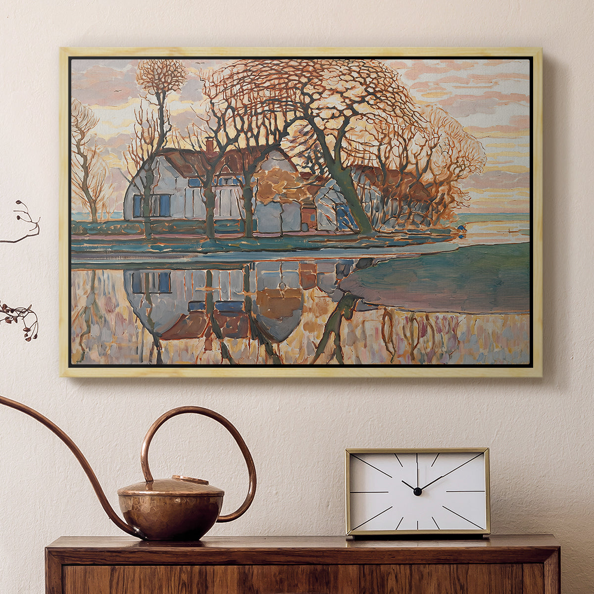 Farm near Duivendrecht, c. 1916 - Floater Framed Canvas Print