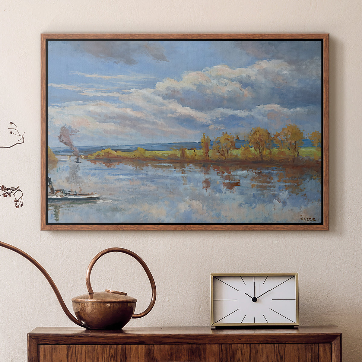 The Banks of the River Seine, 1893 - Floater Framed Canvas Print