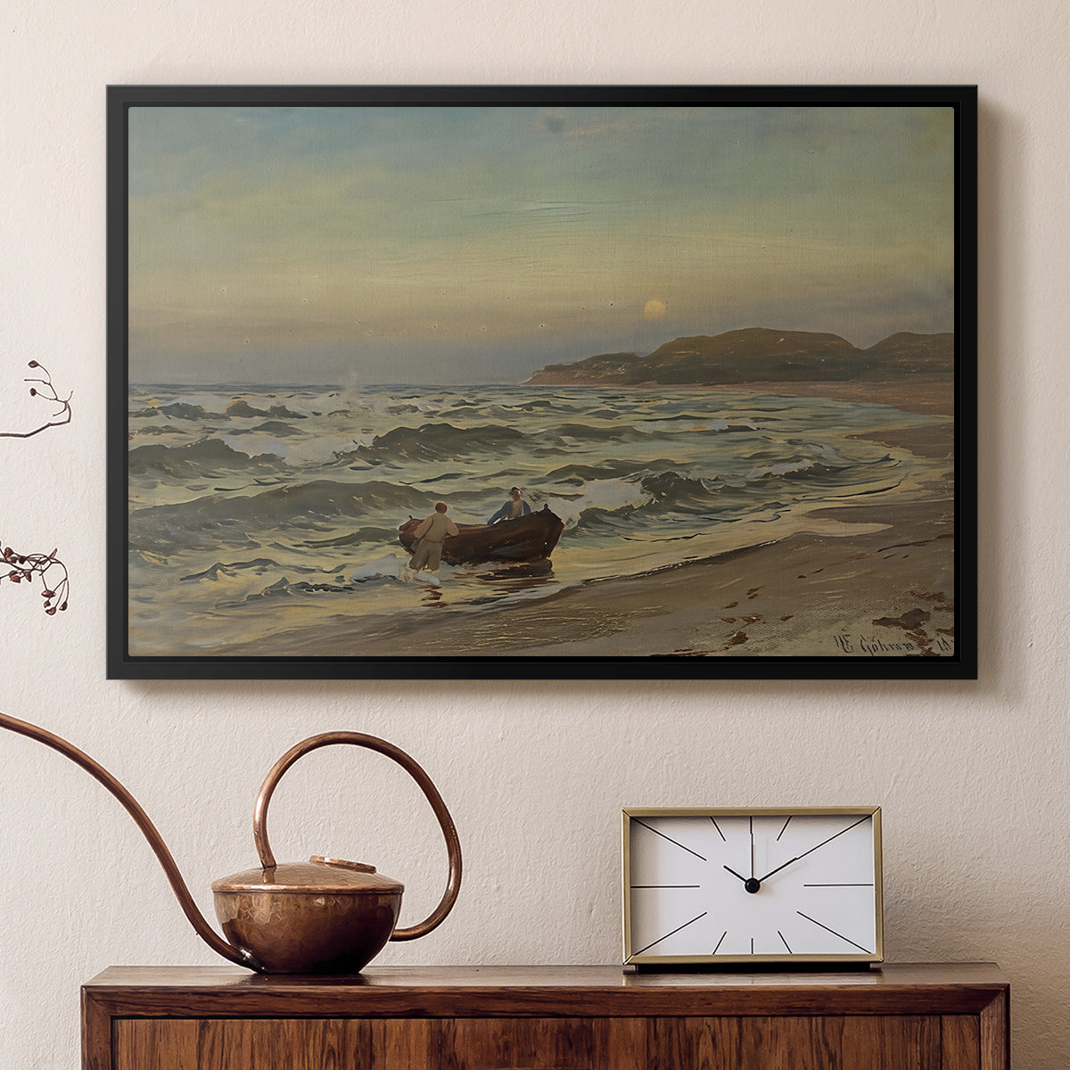 Storm at Rügen, 1882 - Floater Framed Canvas Print