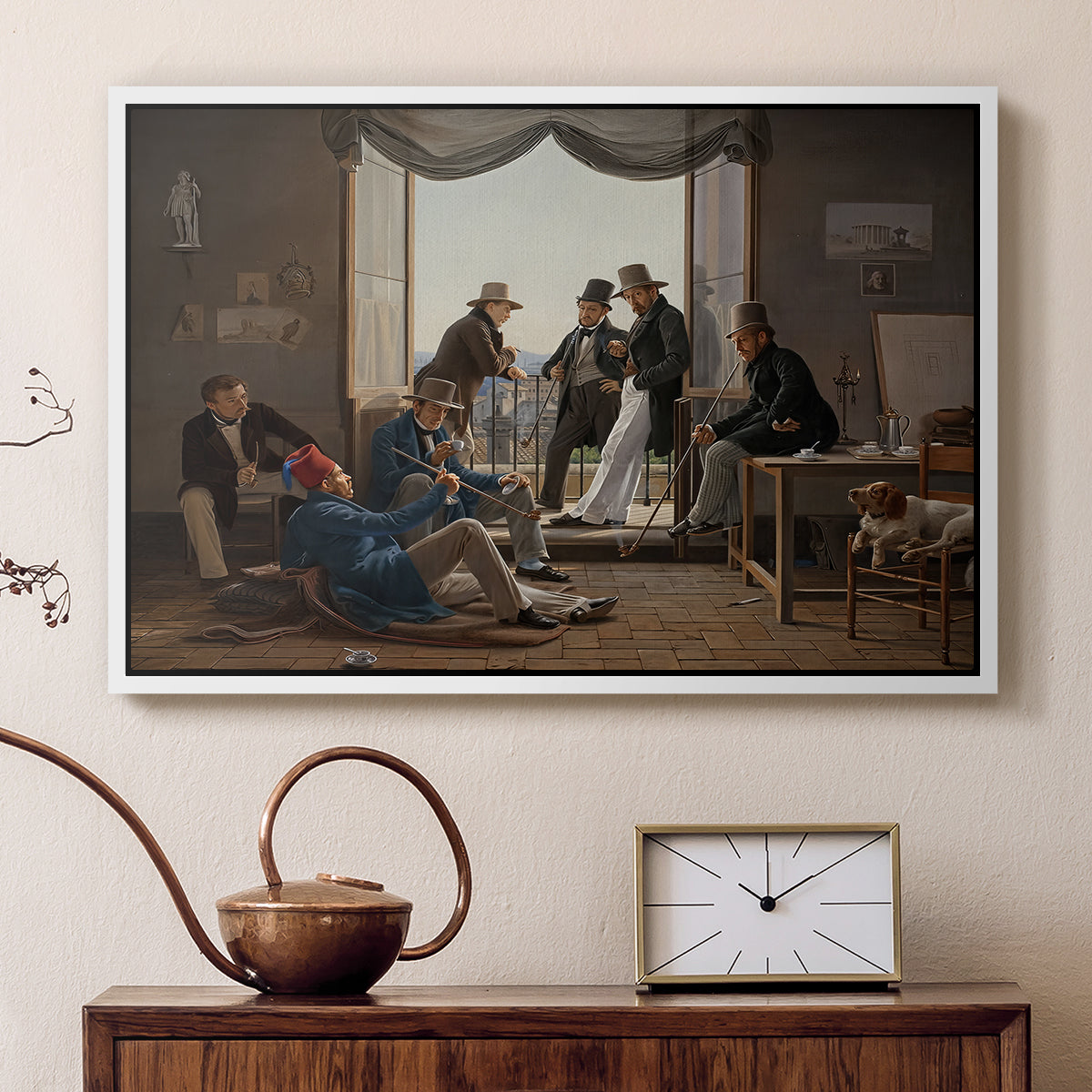 A Group of Danish Artists in Rome, 1837 - Floater Framed Canvas Print