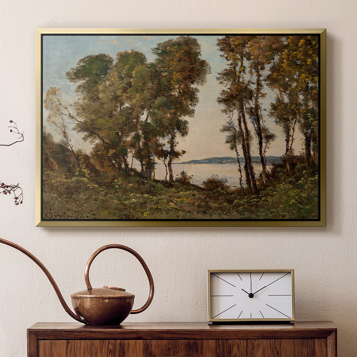 The Banks of the Allier, 1894 - Floater Framed Canvas Print