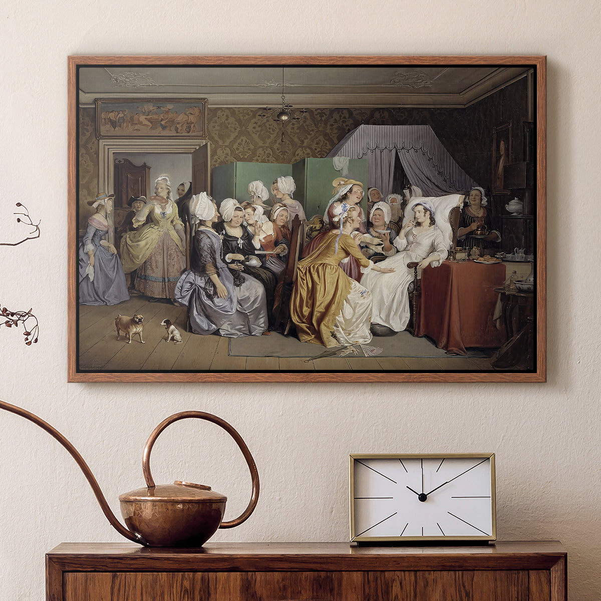The Maternity Room (Scene from "Barselstuen"), 1845 - Floater Framed Canvas Print