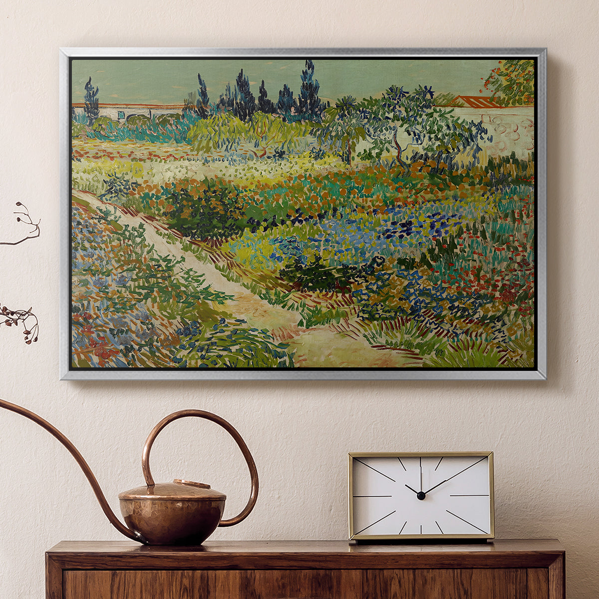 Garden at Arles, 1888 - Floater Framed Canvas Print