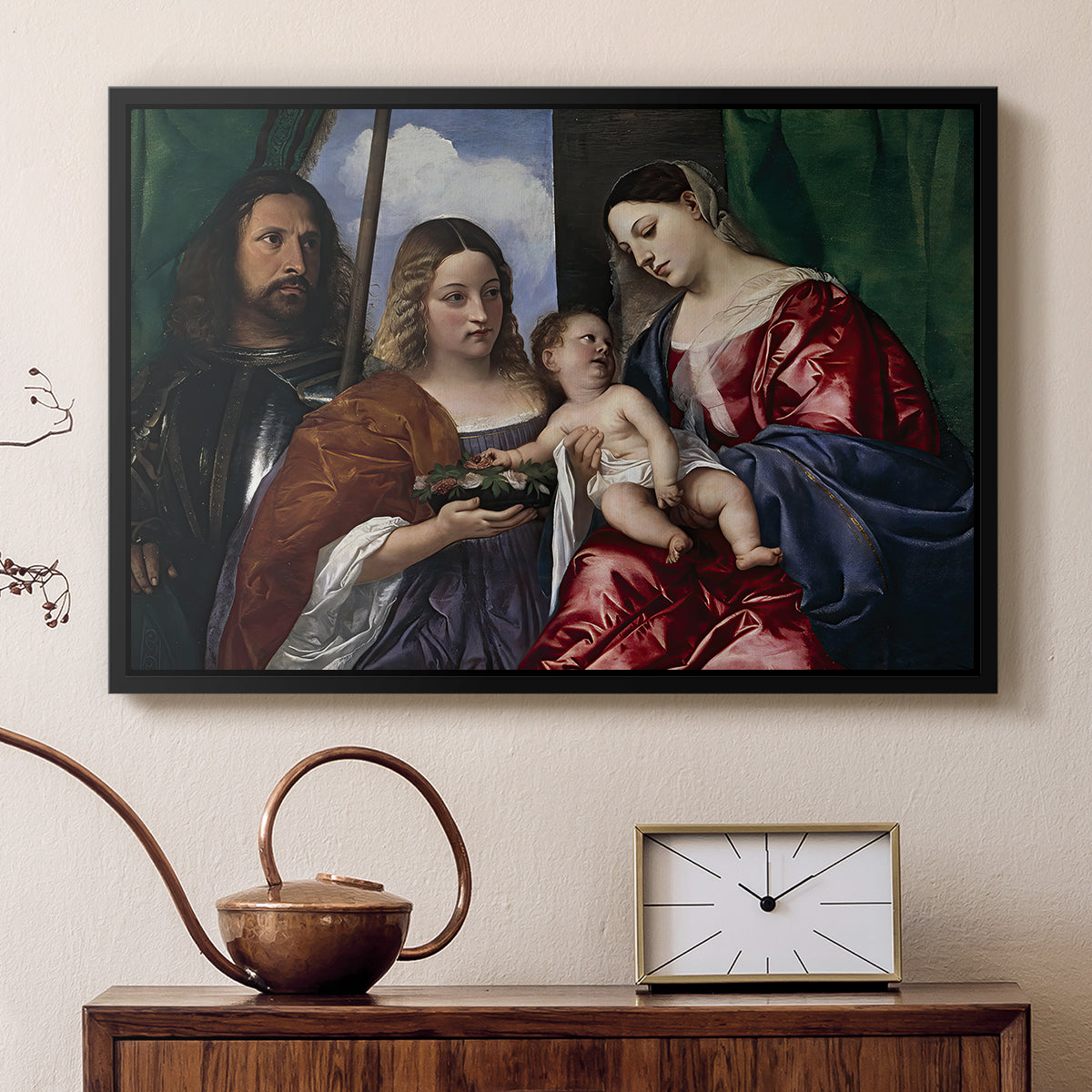Madonna and Child with Saints Dorothy and George, c. 1516 - Floater Framed Canvas Print
