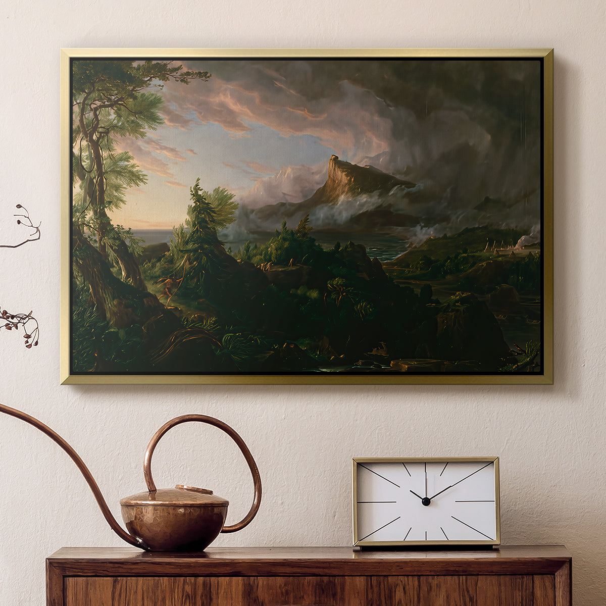 The Course of Empire: The Savage State, 1834 - Floater Framed Canvas Print