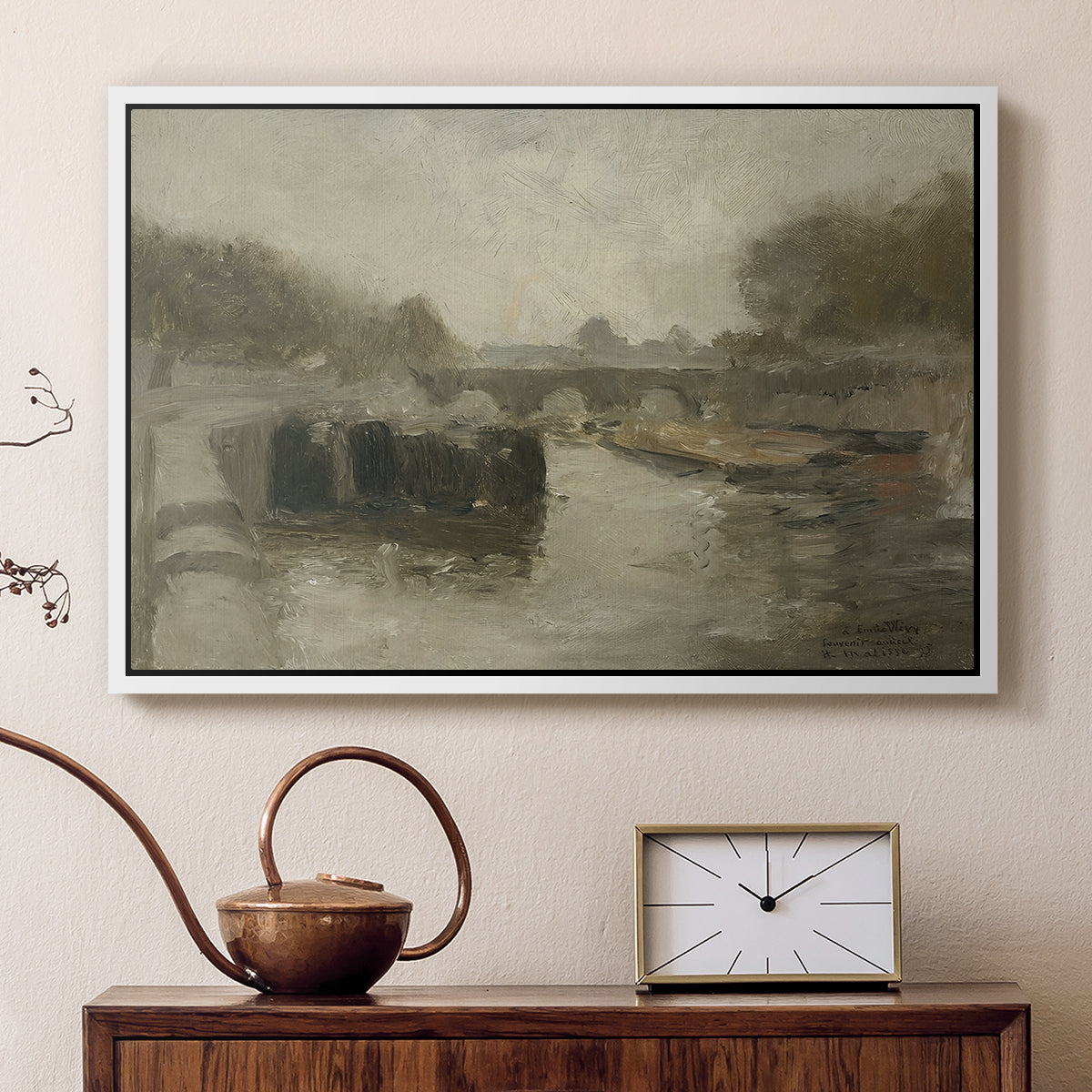 The Bridge (Le pont), 1895 - Floater Framed Canvas Print