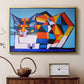 Cassie Thinking about Cubism - Floater Framed Canvas Print