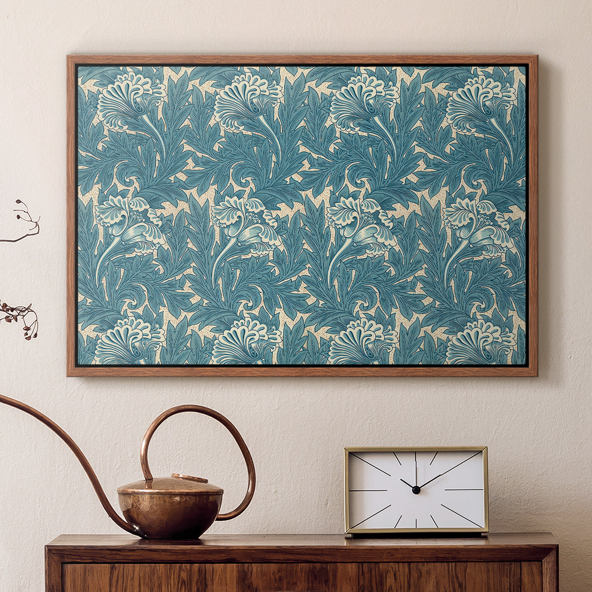 Tulip (Teal), 1875 - Floater Framed Canvas Print