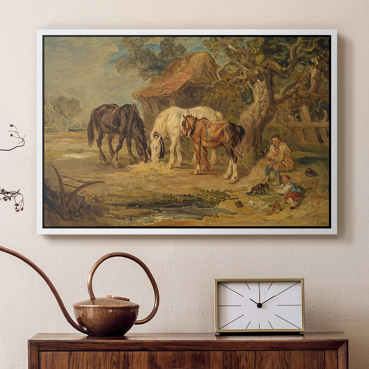 The Midday Meal, 1835 - Floater Framed Canvas Print