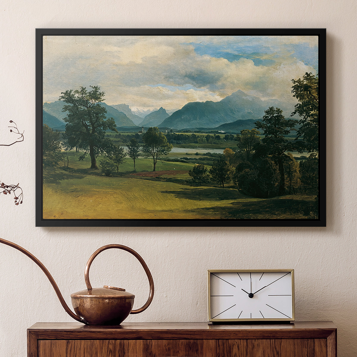 View of Liefering, 1830 - Floater Framed Canvas Print