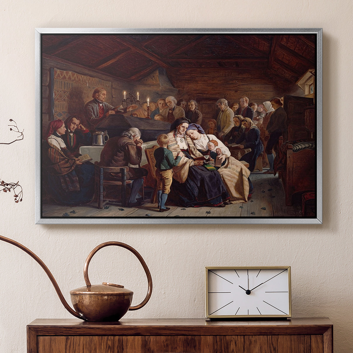 Funeral Feast, 1854 - Floater Framed Canvas Print