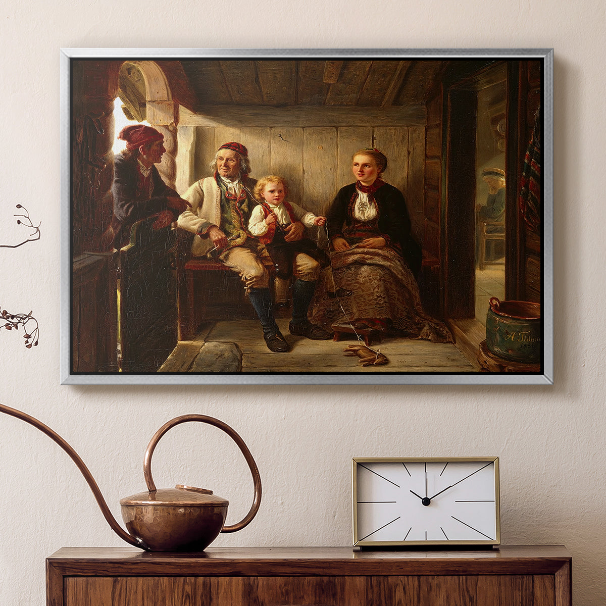 Neighbors (Naboer), 1855 - Floater Framed Canvas Print