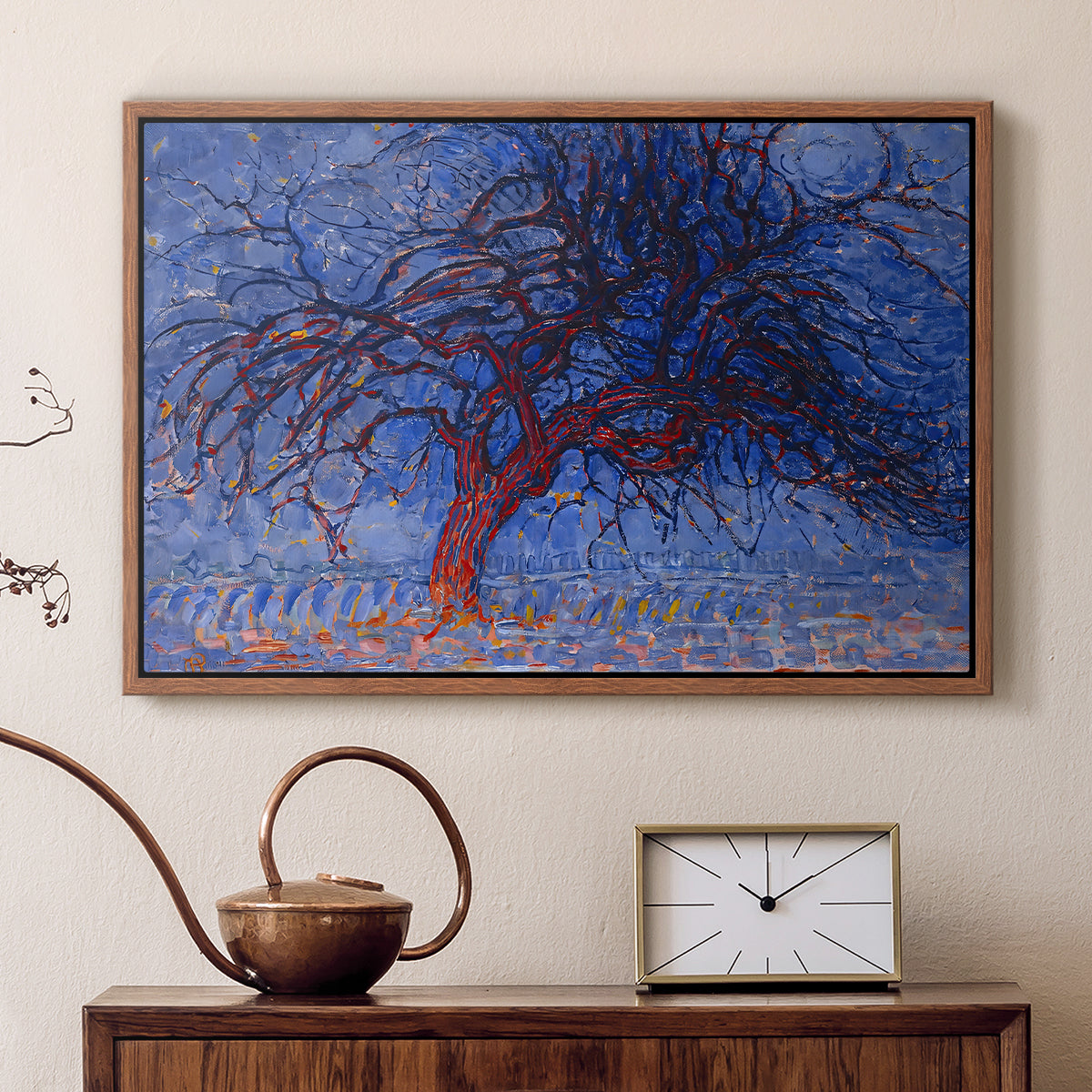 The Red Tree, 1909 - Floater Framed Canvas Print