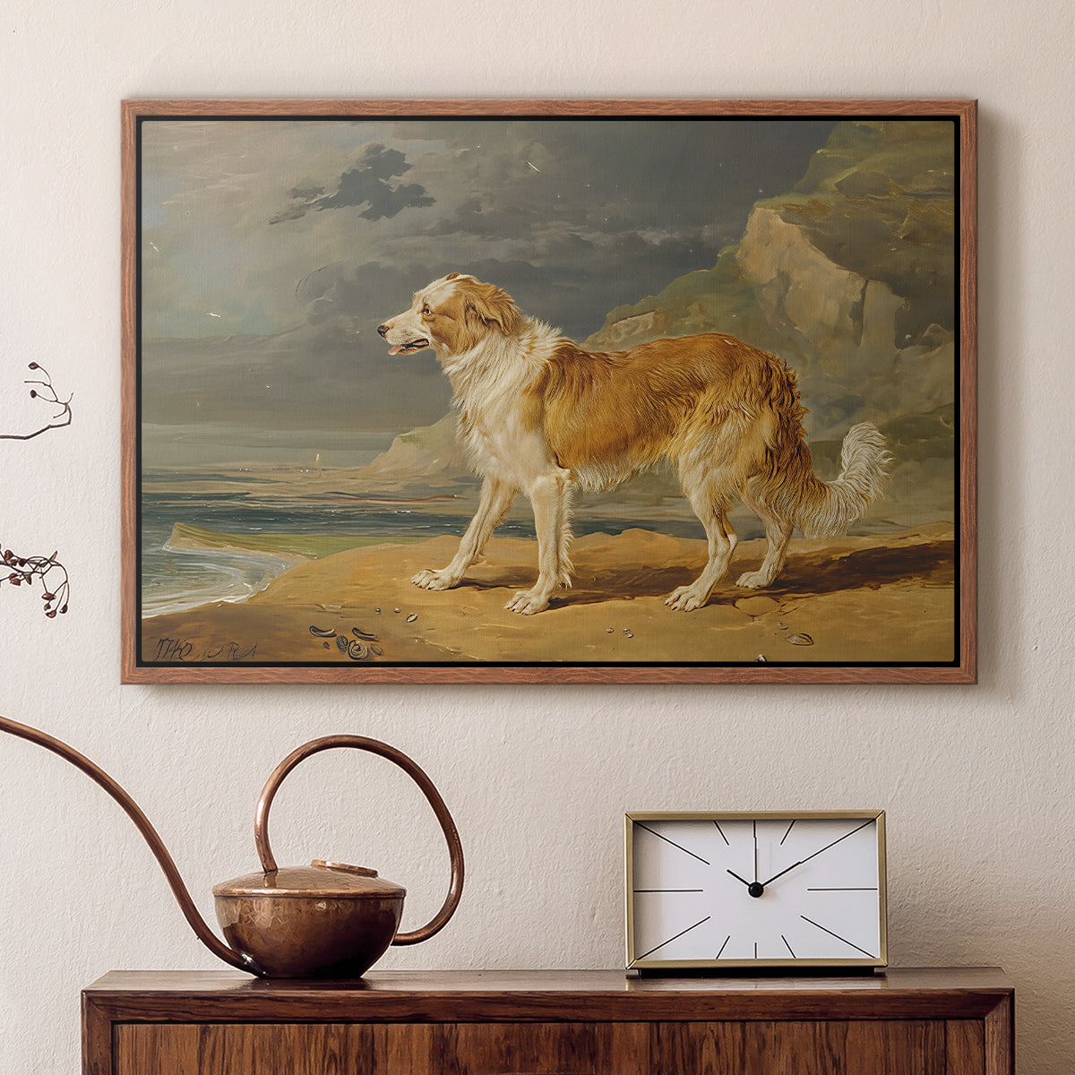 Rough-Coated Collie, 1809 - Floater Framed Canvas Print