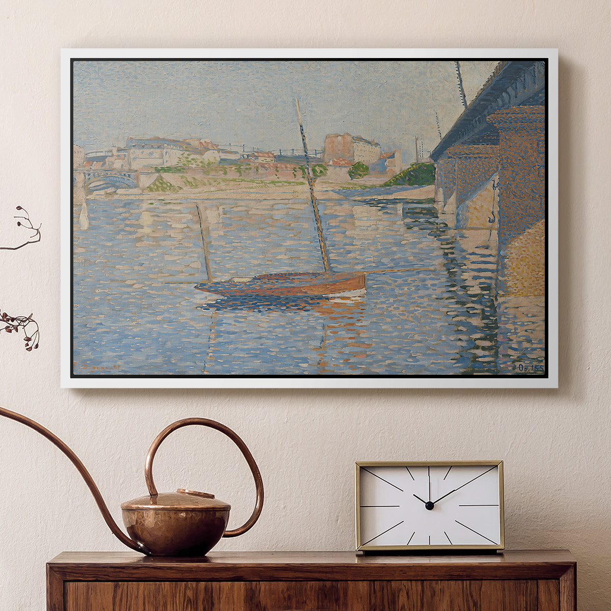 Le Clipper, Asnières, 1887 - Floater Framed Canvas Print